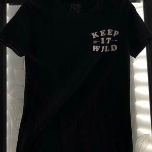 black “keep it wild shirt”